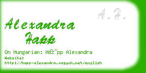 alexandra happ business card